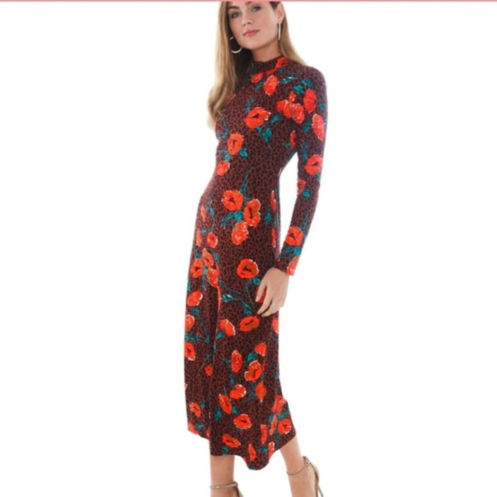 Free People Retro Romance Leopard Maxi Dress | Size XS